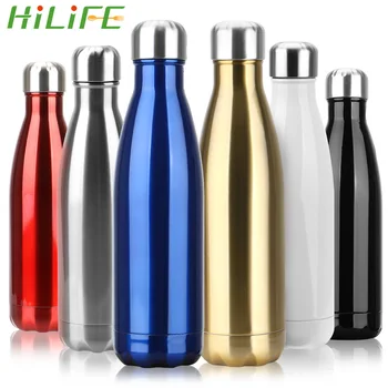 HILIFE 500ml Termosz Kettős Fal Cola, Sör, Víz, Üveg, Hőszigetelt Vákuum Lombik BPA Mentes Sport Üvegek 1