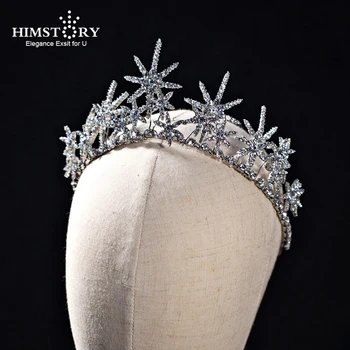 Himstory Bling Strasszos Snowflke Fejpánt Fejdíszek Hairband Royal Menyasszonyi Esküvői Öltözködés Korona Tartozék Nő