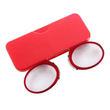 Hordozható orrcsipesz Lábatlan Presbyopic Szemüveg Olvasó Szemüveg Mini Nagyító Ultra Vékony Szemüveg Ovális esetén +10 +35 1