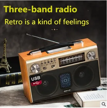 Hordozható retro 3 band rádió am fm радиоприёмник радио kártya hangszóró fa, retro rádió Bluetooth hangszóró 라디오 магнитола