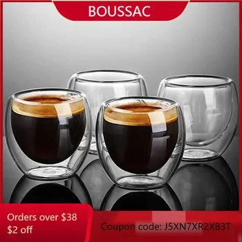 Hőálló Dupla rétegű Üveg Bor Sör Üveg Espresso Csésze Tea Csésze 80-450ml Teáscsésze Szemüveg Kreatív 1