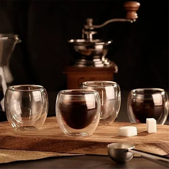 Hőálló Dupla rétegű Üveg Bor Sör Üveg Espresso Csésze Tea Csésze 80-450ml Teáscsésze Szemüveg Kreatív 2