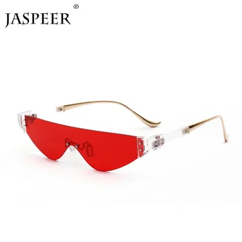 JASPEER Keret nélküli Napszemüveg Nők 2019 Háromszög alakú Kis Vintage Napszemüveg Luxus Retro Férfi napszemüvegek Márka Tervezője Szemüveg