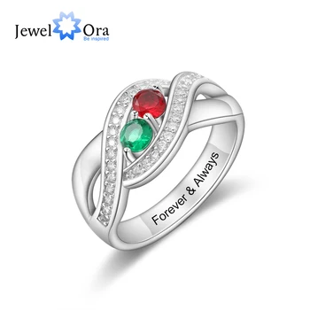 JewelOra 925 Sterling Ezüst Szabott Tudom Gyűrűk a Nők számára Személyre szabott Párok Ígéret Eljegyzési Gyűrű Ajándék Felesége 1