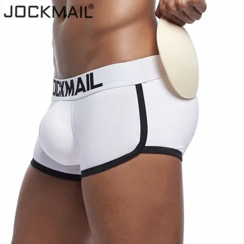 JOCKMAIL márka dudor növelése férfi fehérnemű boxer alsót Mágikus Fenék tartalmazzák első +Hátsó Hip Dupla Kivehető Push-Up Kupa