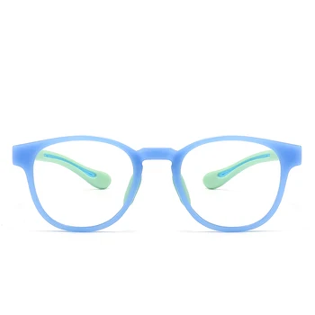 Kerek Keret Gyerek Anti-Kék Fény Szemüveg TR90 Retro Ultra Könnyű Szemüveg, Sík Tükör Fiú Lány Osztály Szemüveg Keret, Szemüveg 2