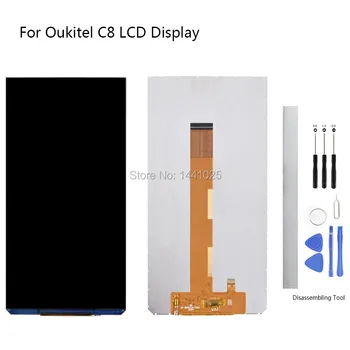 Kijelző Cserélje ki A Oukitel C8 LCD Kijelző érintőképernyő 5.5 hüvelykes fekete Oukitel C8 LCD Kijelző érintőképernyő 1