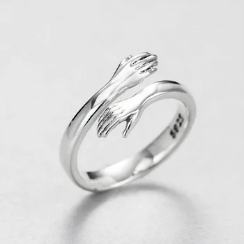 Klasszikus Pár Gyűrűk Szeretet Ölelés Ujj Gyűrű A Nők a Férfiak Eljegyzési Ékszert Állítható Nyílt Esküvői Gyűrű, Valentin Nap