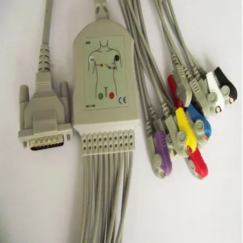 Kompatibilis Schiller AT1/: 2 /CS6/ CS100/AT101 EKG EKG-Kábel leadwires 10 vezet Orvosi EKG-Kábel, Klip Végén AHA 10K