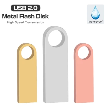 Kulcstartó USB Flash Drive 2.0 128 GB 64 GB 32 GB 16 gb-os Fém pendrive 4GB 8GB Igazi Kapacitású Pendrive USB 2.0 pendrive 1