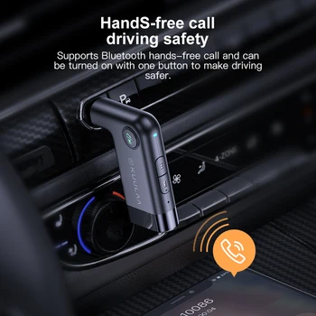 KUULAA Bluetooth Vevő 5.0 aptX LL 3,5 mm-es AUX Jack Audio Vezeték nélküli Adapter Autós PC Fejhallgató, Mikrofon, 3.5 Bluetooth-Receptor 5.0 2