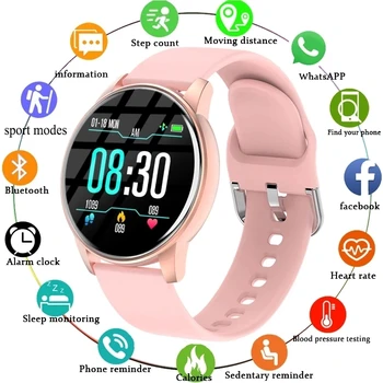 LIGE Forró Eladó Intelligens Karóra Női Alvás, Vérnyomás, pulzusszám Ellenőrzése Sport Fitness Nyomkövető Smartwatch Férfiak az Android-IOS 1