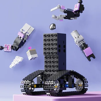 Lila Távirányító Robot Építése Épület Blokk Tégla Összeszerelés Oktatási Játékok Karácsonyi Ajándék Szett 2