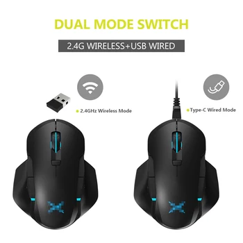 M627 PMW3389 Érzékelő Vezetékes + Vezeték nélküli RGB Gaming Mouse 16000 DPI-8 Gomb Bal vagy Jobb kéz Egerek DIY Oldalon Szárnyak 2