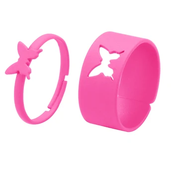 Macaron, Színes Pillangó Gyűrű A Nők A Férfiak Szerető Pár Gyűrű Készlet, Állítható Nyílt Gyűrűk Trend Divat Esküvő Ékszer Anillos 2