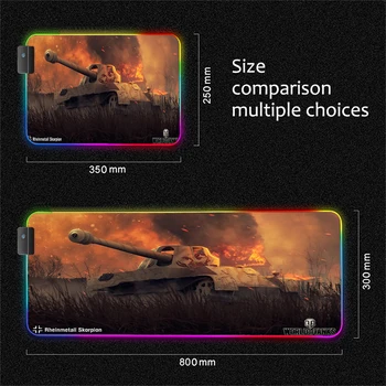 Mairuige a World of Tanks RGB Király Egérpadok Játékos Szerencsejáték-XXL/XL/L/S Billentyűzet Pad Otthoni Kiegészítők CSGO DOTA2 LOL Gaming Mousepad 2