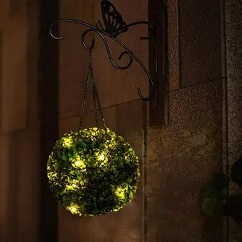 Mesterséges Növény a Műkertészet Labdát Dekoratív Napelemes LED Kerti Parti Szabadtéri Esküvő lakberendezés Mesterséges Puszpáng Golyó 1