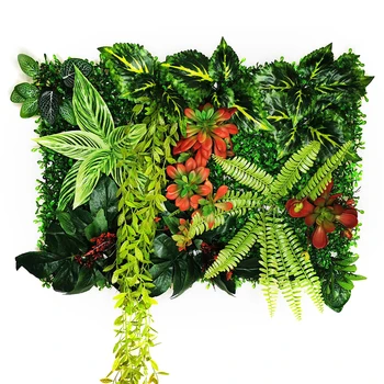 Mesterséges Növény Rattan Hamis Panel Gyep Szimuláció Gyep, Zöld Levél, Fű, Szubtrópusi Hálós Rács Fali Dekoráció