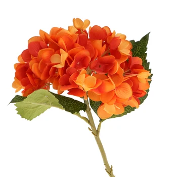 Mesterséges Selyem Rózsa, Hortenzia Virág, Csokor Haza Virágos Asztal Dekoráció Narancs