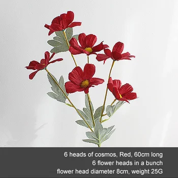 Mesterséges Virágokat 60cm Kozmosz Virág-Retro Csokor Romantikus Északi Esküvői lakberendezési Friss Terem Dekoráció 2
