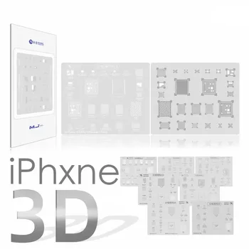 Mijing 3D Ültetés Tin Acél Háló iPhone XR/XS/XS Max/11./12 mini/12 Sorozat BGA/Alaplap Javítás Forrasztás Eszköz Készlet 2