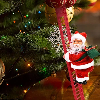 Mikulás Karácsonyi Figura Dísz Mássz Fel A Gyöngyöket, majd Menj Le Többször Elektromos Hegymászás LadderKids Játék Ajándékok New