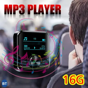 Mini Hordozható JNN M9 HIFI Sport Bluetooth 4.2 MP3 Lejátszó 8G 16G Hifi MP3 Rádió Átjátszó 1.2 Hüvelykes Kijelző