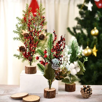 Mini karácsonyfa díszek, dekorációk Fesztivál Asztali Karácsonyi Dekoráció Fa Xmas navidad Dekorok Boldog Új Year2021 1