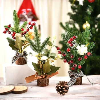 Mini karácsonyfa díszek, dekorációk Fesztivál Asztali Karácsonyi Dekoráció Fa Xmas navidad Dekorok Boldog Új Year2021 2