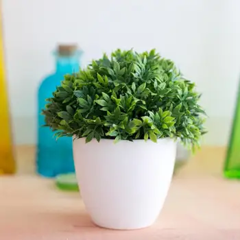 Mini Mesterséges Bonsai Növények Szimuláció Fa, Fű Ál Zöld Fű Hamis Virágok Irodai Asztal Cserepes Díszeket Lakberendezés Kijelző