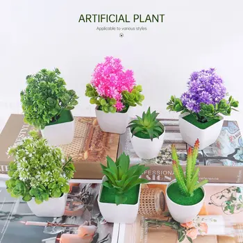 Mini Mesterséges Szukkulens Növények PVC Zöld Különböző Műanyag Növény Otthon Kert Nappali Dísz Dekoráció Hamis Növények 1