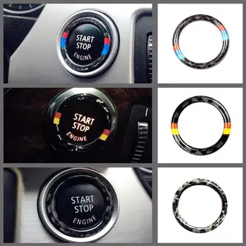 Motor Start-Stop Gomb helyezze fel a Fedelet Matrica Takarja Trim Gyűrű Autó Stílus Tartozékok Trim Matrica BMW E90 E92 E93 320i 1