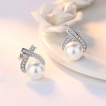 NEHZY Divat márka ezüst Fülbevaló luxus kristály fülbevaló női lányok egyszerű tartozékok geometriai háromszög fülbevaló 8MM 2
