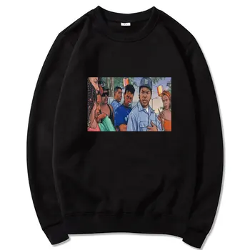 Nyomtatott pulóver férfi euro méret Boyz N the Hood - Fekete Divatos laza legénység nyak pulóver férfi utcai Harajuku Melegítő felsők 1