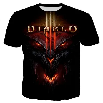 Nyári Játék Diablo 3 Reaper Lélek Nyomtatott 3D-s póló Férfi/női Divat Király Alkalmi Túlméretezett Streetwear Póló Ruha