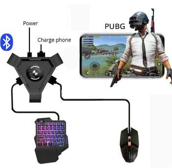 PUBG Mobil Gamepad Vezérlő Gaming Billentyűzet Egér Átalakító Android Telefont a SZÁMÍTÓGÉPHEZ a Bluetooth-kompatibilis Adapter 1
