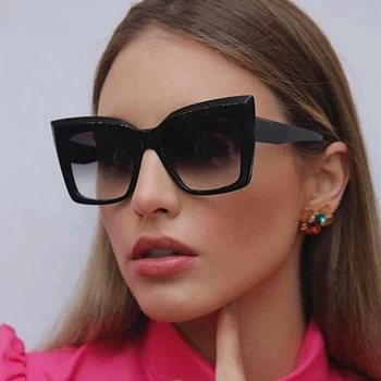 Retro, Régi macska szeme Női Napszemüveg Márka Tervezője Luxus Szexi Fekete Műanyag napszemüvegek Női Hölgyek UV400 Oculos 1
