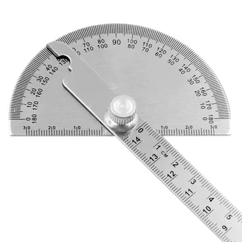 Rozsdamentes Acél Szögmérő 180 Szög Mérő Mérési Uralkodó Rotary Szerelő Eszköz, Vonalzó, Szögmérő 145mm 1