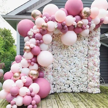 Rózsaszín Lufis Girlandot Arch Kit Rose Arany Konfetti Esküvő, Születésnapi Party Decoation Hátteret, Latex Ballon Baba Zuhany Globos 1