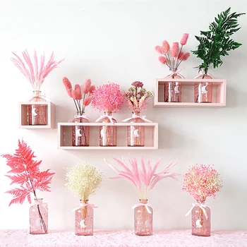 Rózsaszín Szoba Decor Mesterséges Levelek Tartósított Növény, Száraz Virág,Ajándék Aranyos Esztétikai Hálószoba Deco Diy Ház Kézműves Fél Decoracao