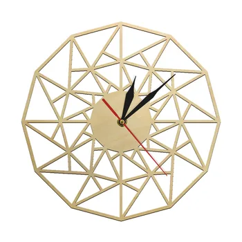 Skandináv Csendes Kvarc Falióra Geometriai Fa Design Lézerrel Vágott Háromszögek Óra Minimalista Modern Lakberendezés Wall Art