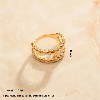 SOMMAR 2020-ra az új hit Arany Vermeil méret 6 7 8 Parfüm nőknek esküvői gyűrű Kötél, dupla réteg férfi gyűrű csont 2