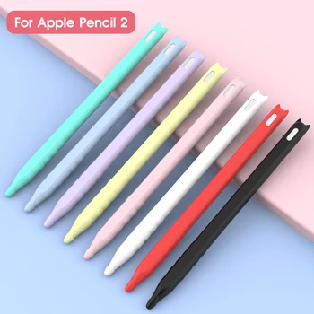 Színes, Kompatibilis az Esetben Az Apple Ceruza 2 Esetben Kompatibilis iPad Tablet Touch Pen Stylus védőtasak Puha Szilikon Táska 1