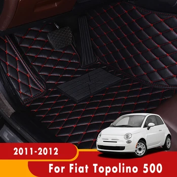 Szőnyegek A Fiat Topolino 500 2012 2011 Bőr-Ellenes Piszkos Lábát Párna Egyéni Teljes Surround Autó Mat Belső Kiegészítők Borító 1