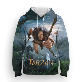 Tarzan Disney 3D-s Nyomtatási Férfi Ruházat, Divat, Tavaszi Rajzfilm Anime Kapucnis Gyermekek Streetwear Nők Túlméretezett Melegítőfelső 2