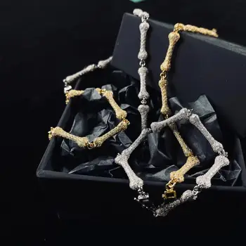 Tavaszi, Nyári EYEFUNNY Stílus Lánc Mini Csont Karkötő Gyémánt Ékszer Trend Valódi Arany Bevonat Pár Tartozékok 1