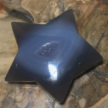 Természetes Kő Achát Geode Kristály Faragott Csillag Feng Shui Gyógyító Druzy Voog Drágakő Pentagram Lakberendezési Artware Gyűjtemény 1