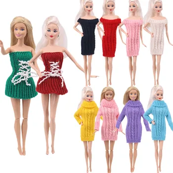 Tiszta Színű Pulóver, Alkalmi Otthoni Viselet Derék Kötést Design Kézzel Készített Barbie Ruhák, Kiegészítők 11 Inch 26-28 Cm-Es Barbie Baba 1