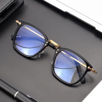Titán-Acetát Szemüveget Keret a Férfiak a Nők Vintage Tér Optikai Rövidlátás Szemüveg 2021 Retro Japán Szemüveg 1