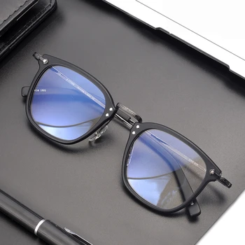 Titán-Acetát Szemüveget Keret a Férfiak a Nők Vintage Tér Optikai Rövidlátás Szemüveg 2021 Retro Japán Szemüveg 2